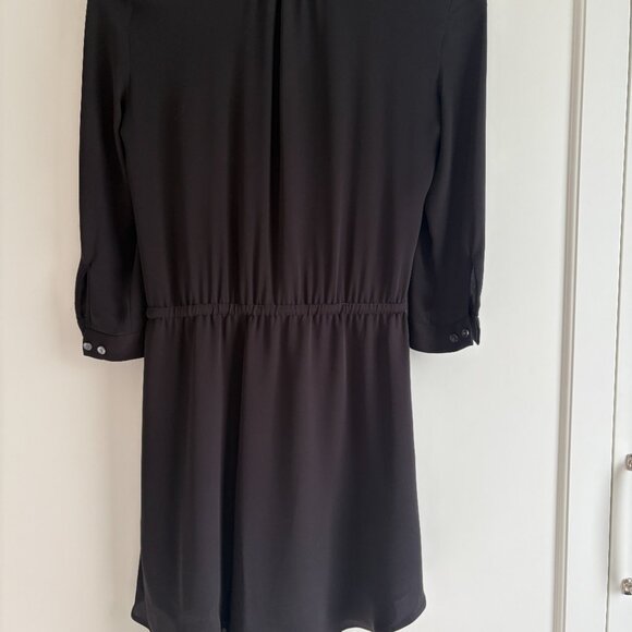 ARITZIA Babaton Black 100% Silk 3/4 Length-sleeved Mini Dress - Picture 4 of 5